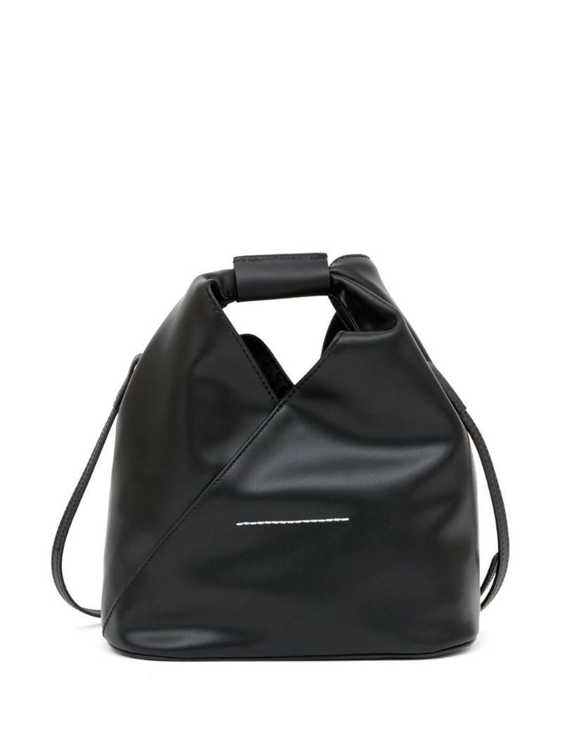 Black Triangle Leather Tote Bag