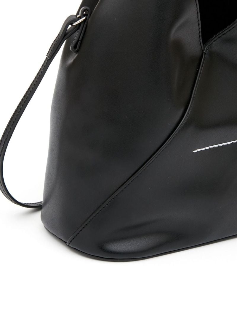 Black Triangle Leather Tote Bag