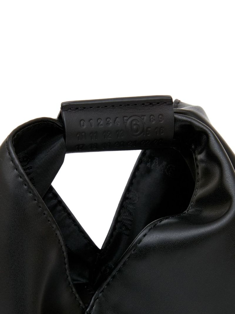 Black Triangle Leather Tote Bag