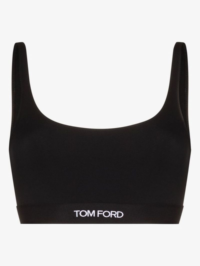 Black Logo Bralette Top