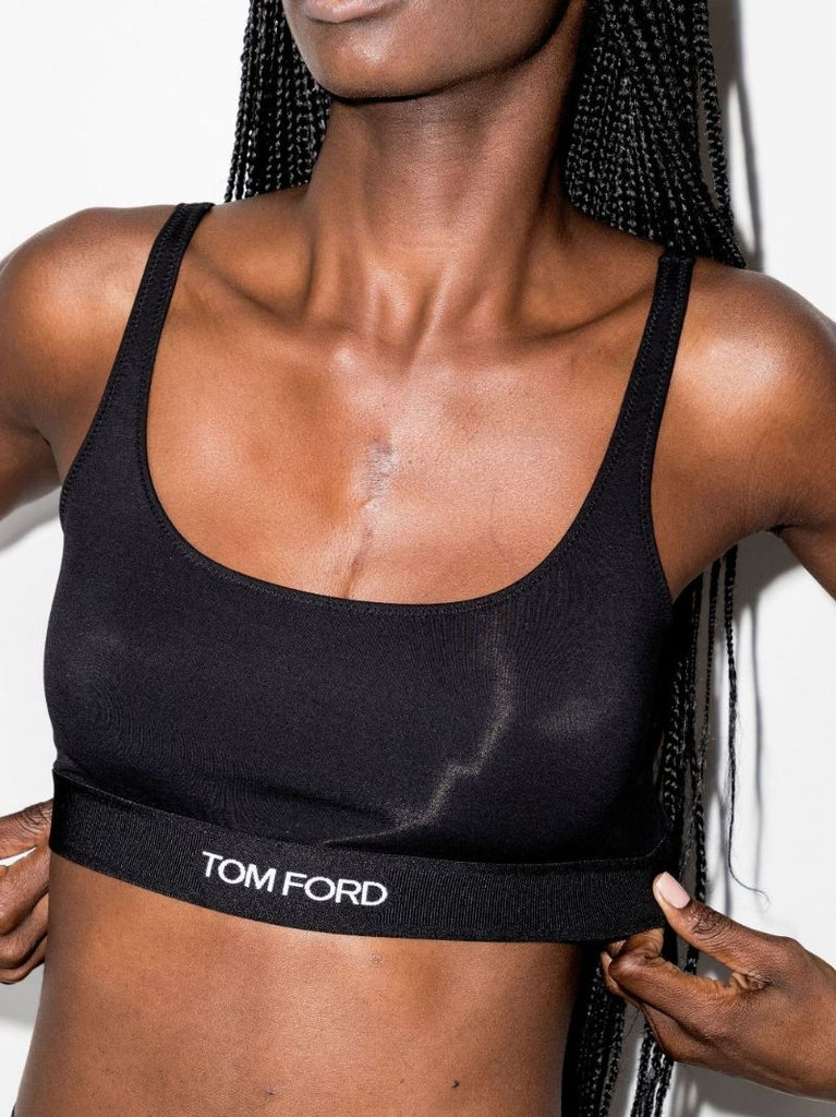 Black Logo Bralette Top