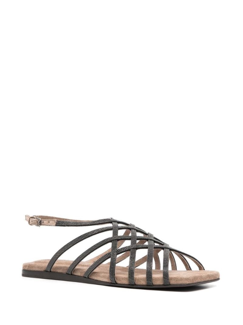 Brown Strappy Flat Sandals