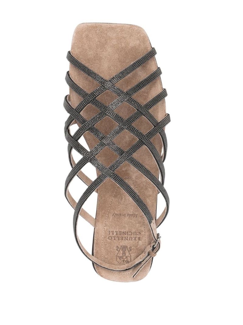 Brown Strappy Flat Sandals