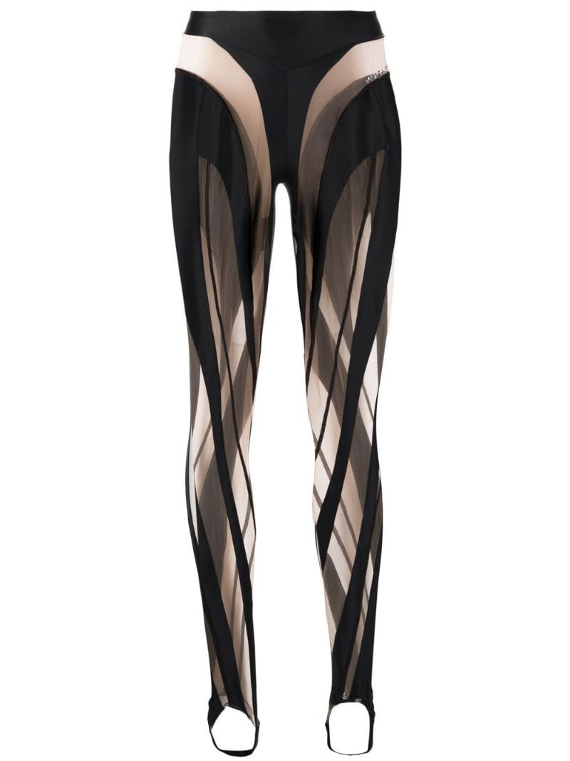 Black Sheer Spiral Leggings