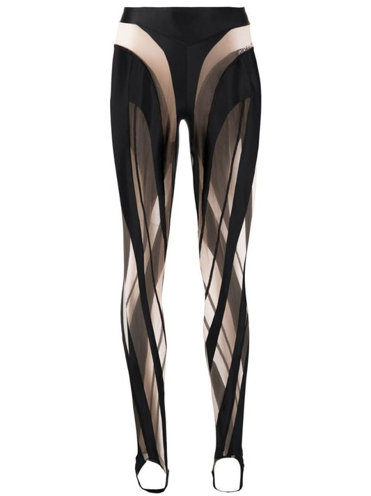 Black Sheer Spiral Leggings