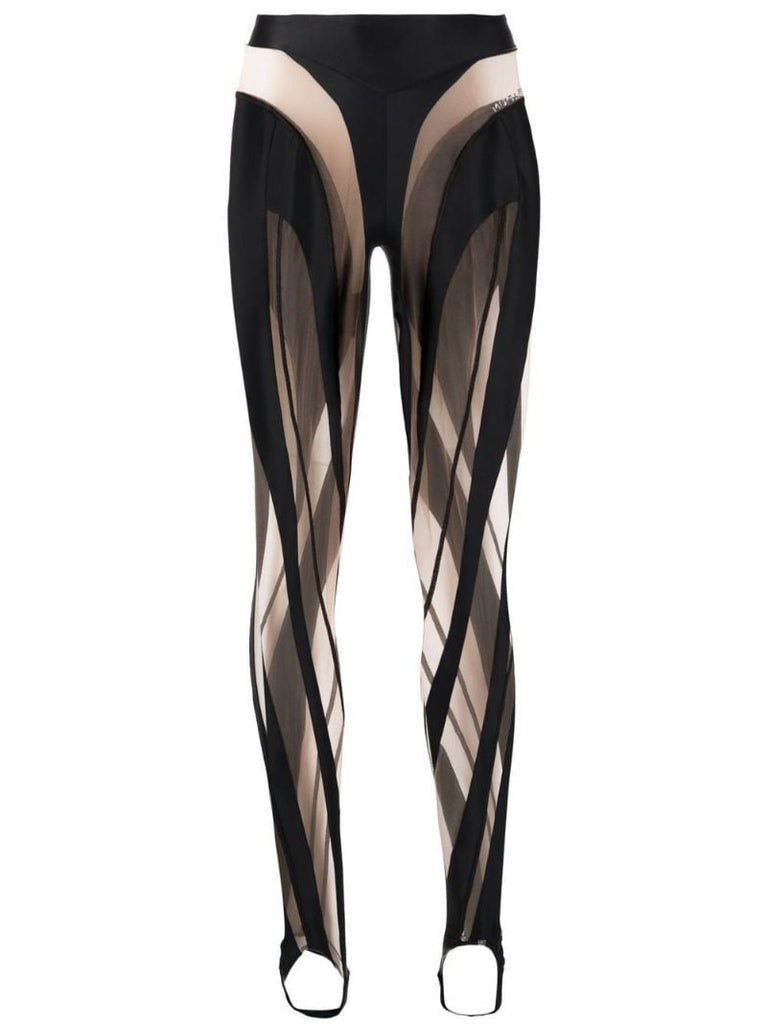 Black Sheer Spiral Leggings