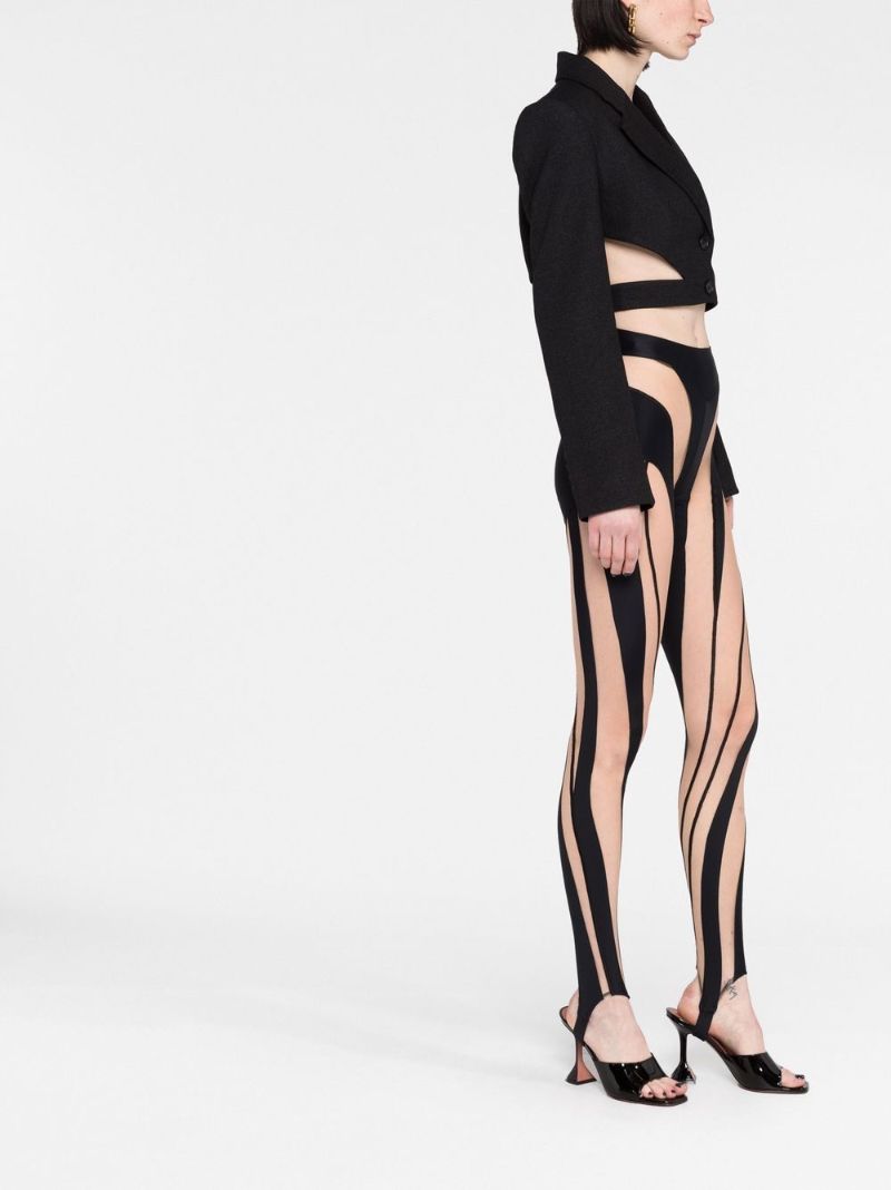 Black Sheer Spiral Leggings