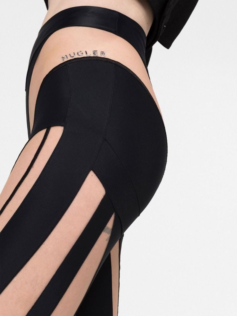 Black Sheer Spiral Leggings