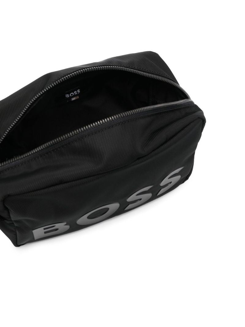 Black Raised Logo Washbag