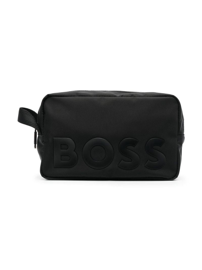 Black Raised Logo Washbag
