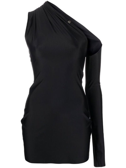 Black Cut-out Asymmetric Dress