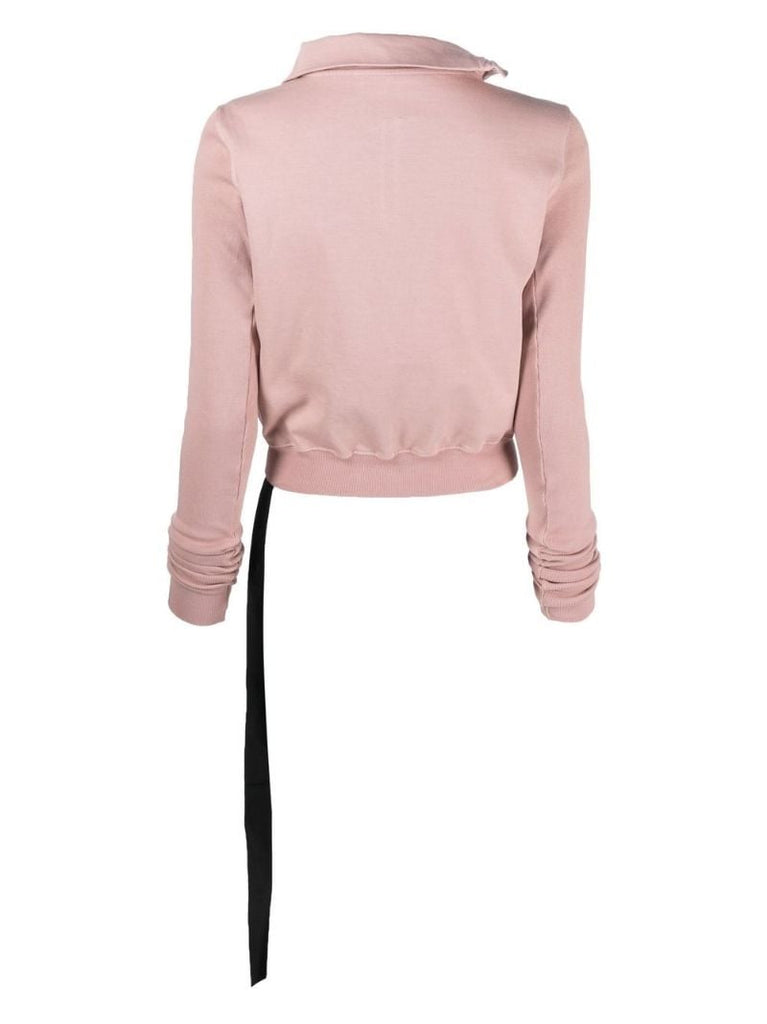 Pink Cotton Zip Sweatshirt