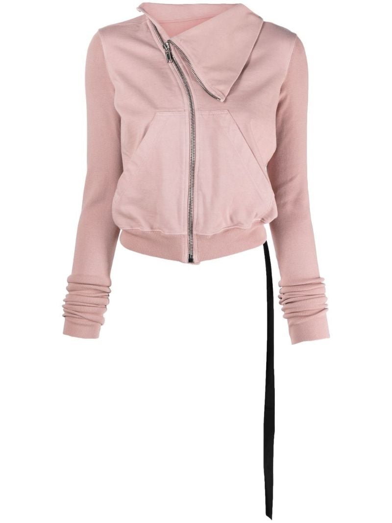 Pink Cotton Zip Sweatshirt