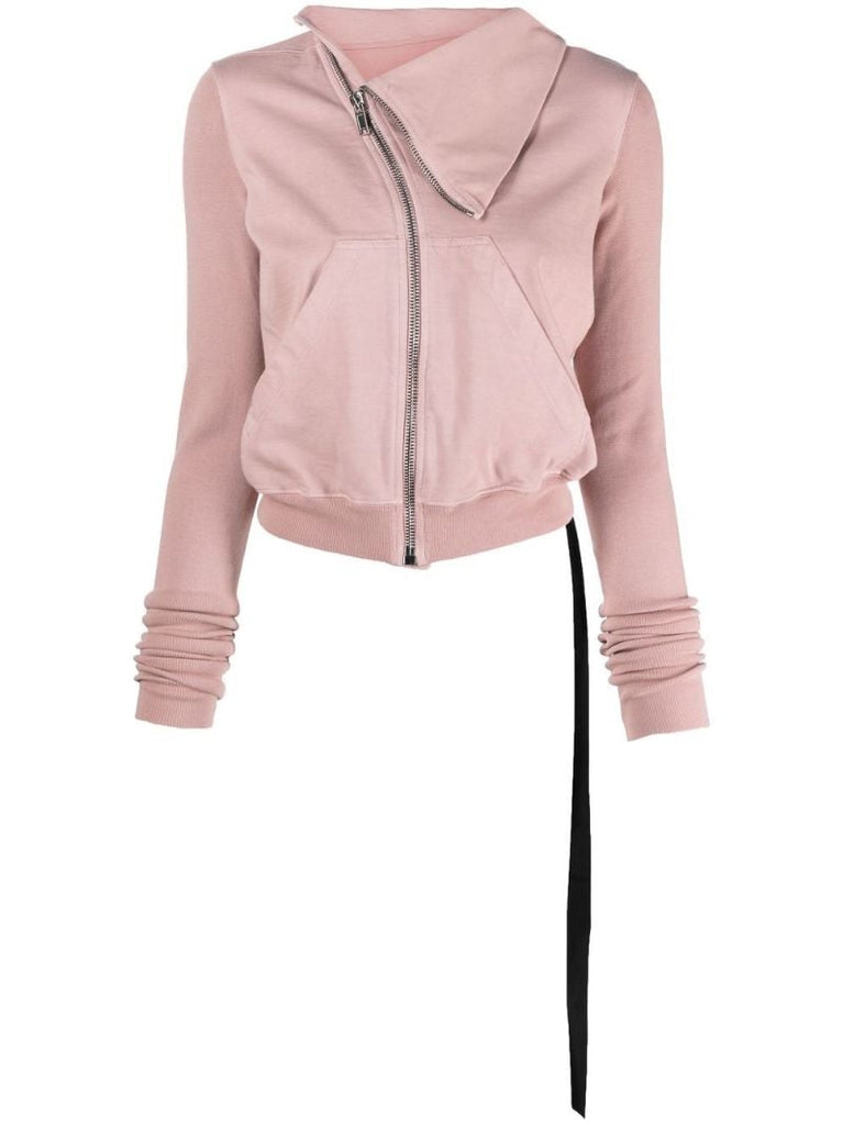 Pink Cotton Zip Sweatshirt