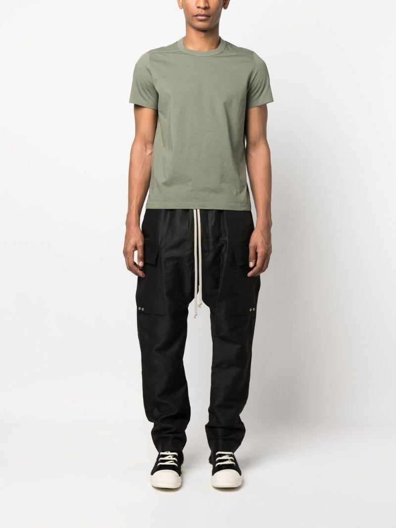 Black Strobe Linen Cargo Trousers