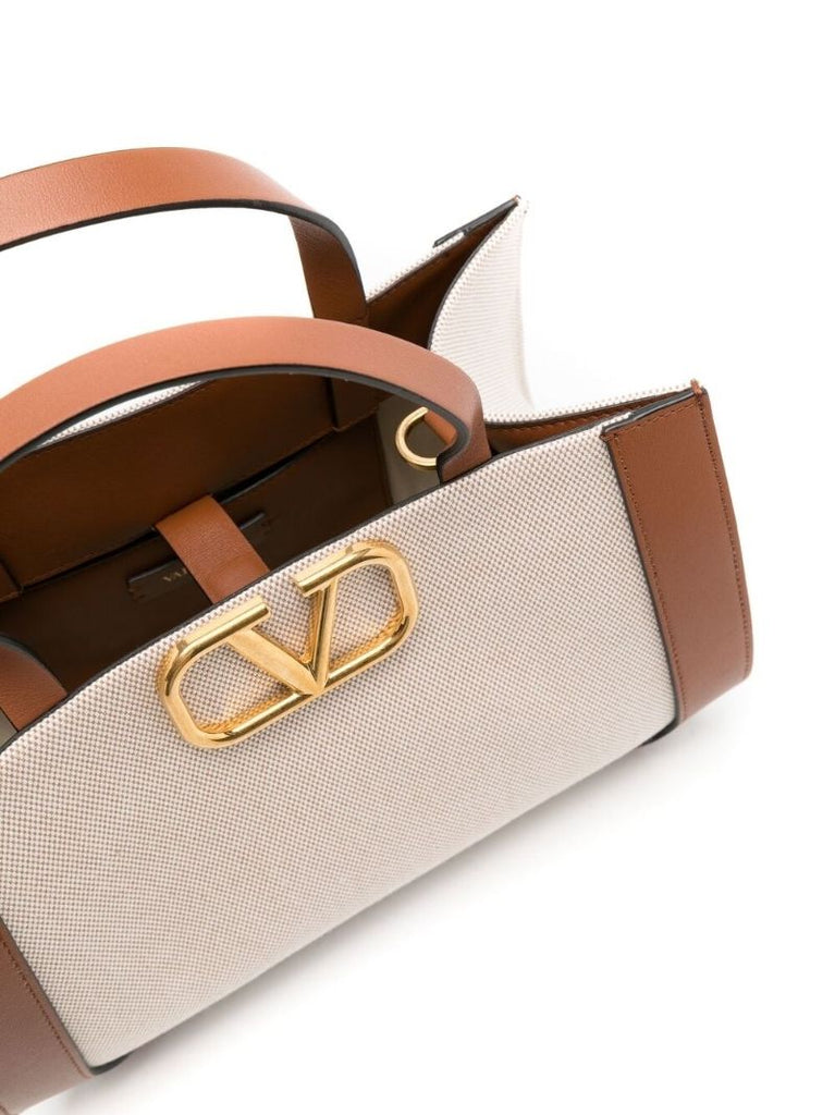 Neutral Small Vlogo Signature Tote Bag