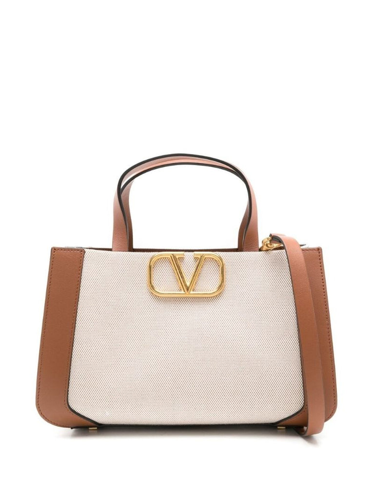 Neutral Small Vlogo Signature Tote Bag