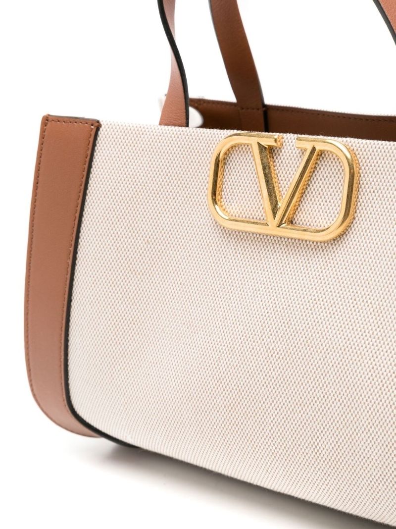 Neutral Small Vlogo Signature Tote Bag