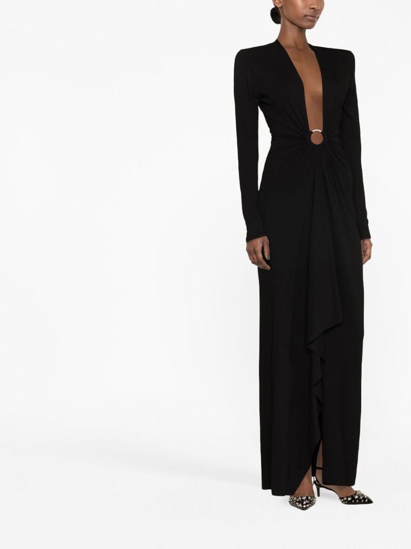 Black V-neck Maxi Dress