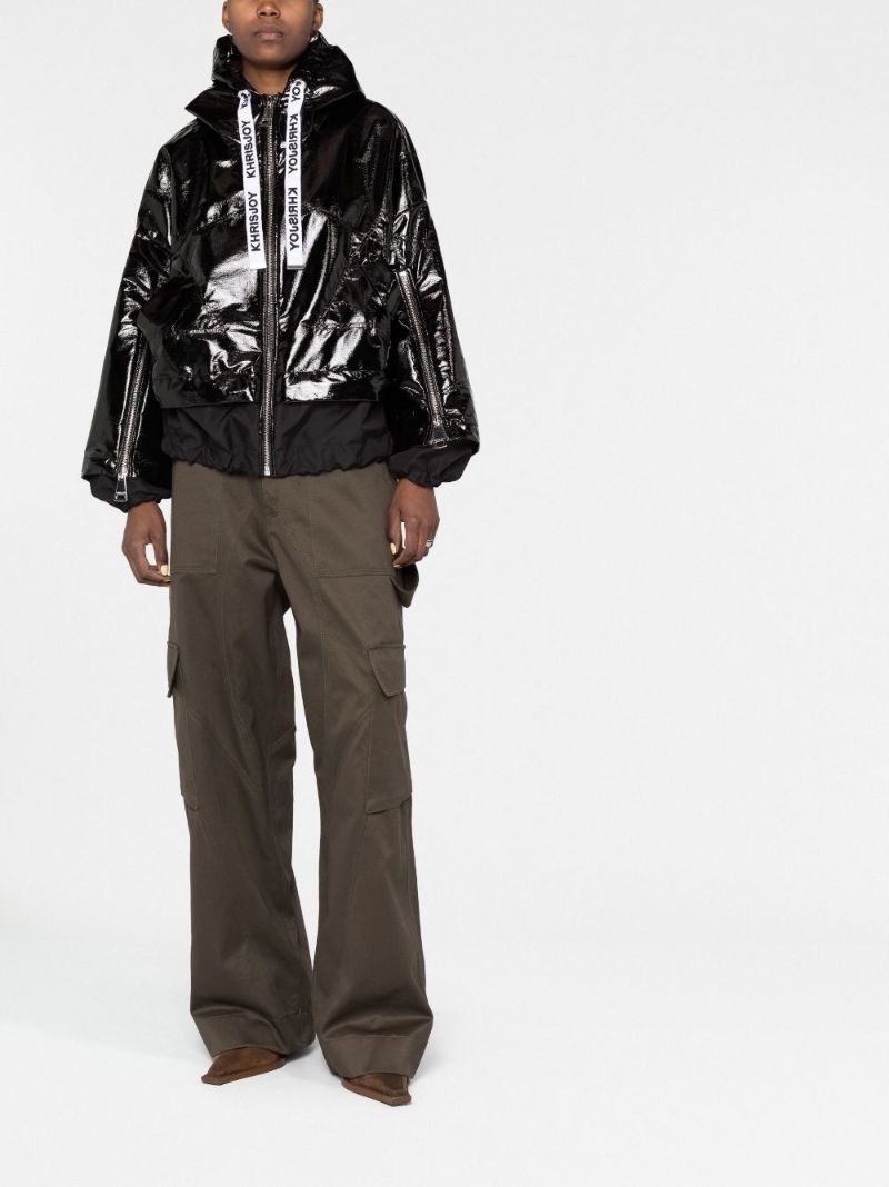 Black Khris Hooded Vinyl Windbreaker