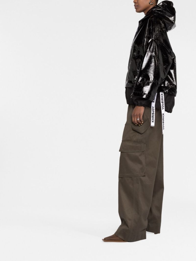 Black Khris Hooded Vinyl Windbreaker