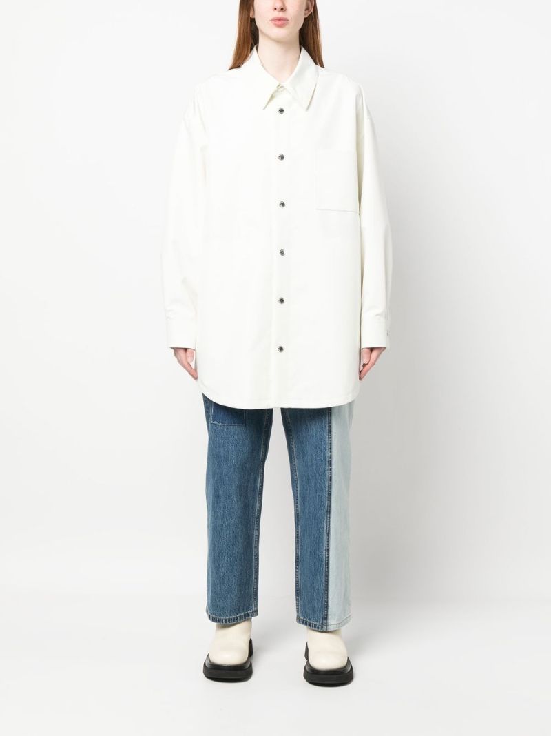 White Boyfriend Shirt Jacket