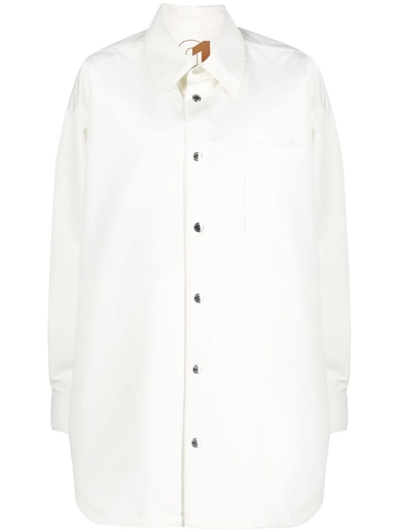 White Boyfriend Shirt Jacket