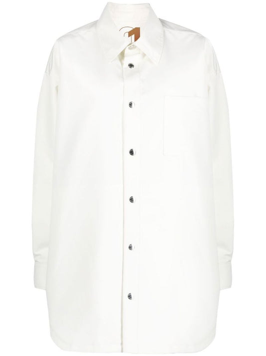 White Boyfriend Shirt Jacket