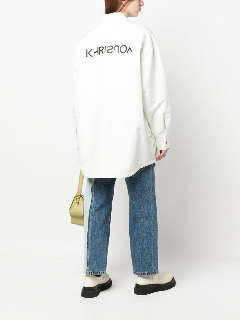 White Boyfriend Shirt Jacket