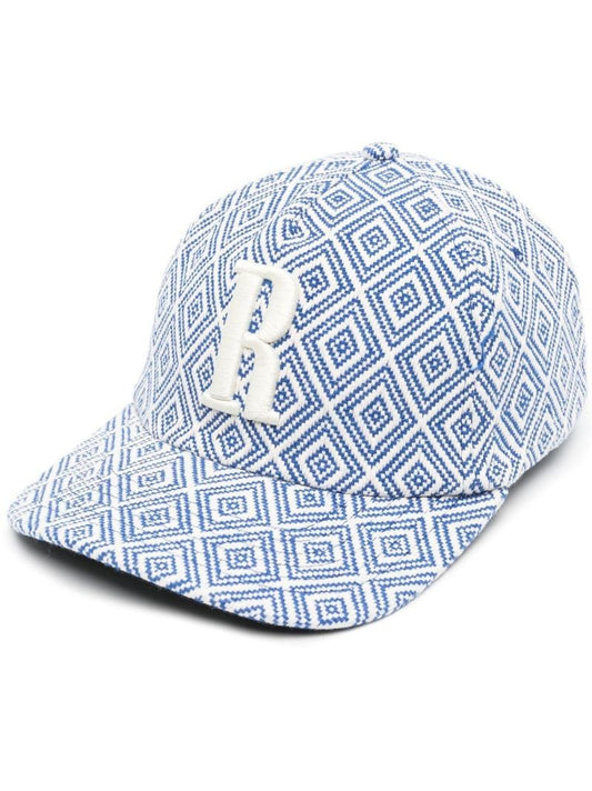 Blue Jacquard R Logo Baseball Cap