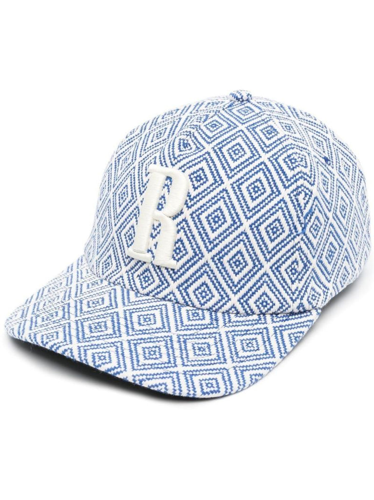 Blue Jacquard R Logo Baseball Cap