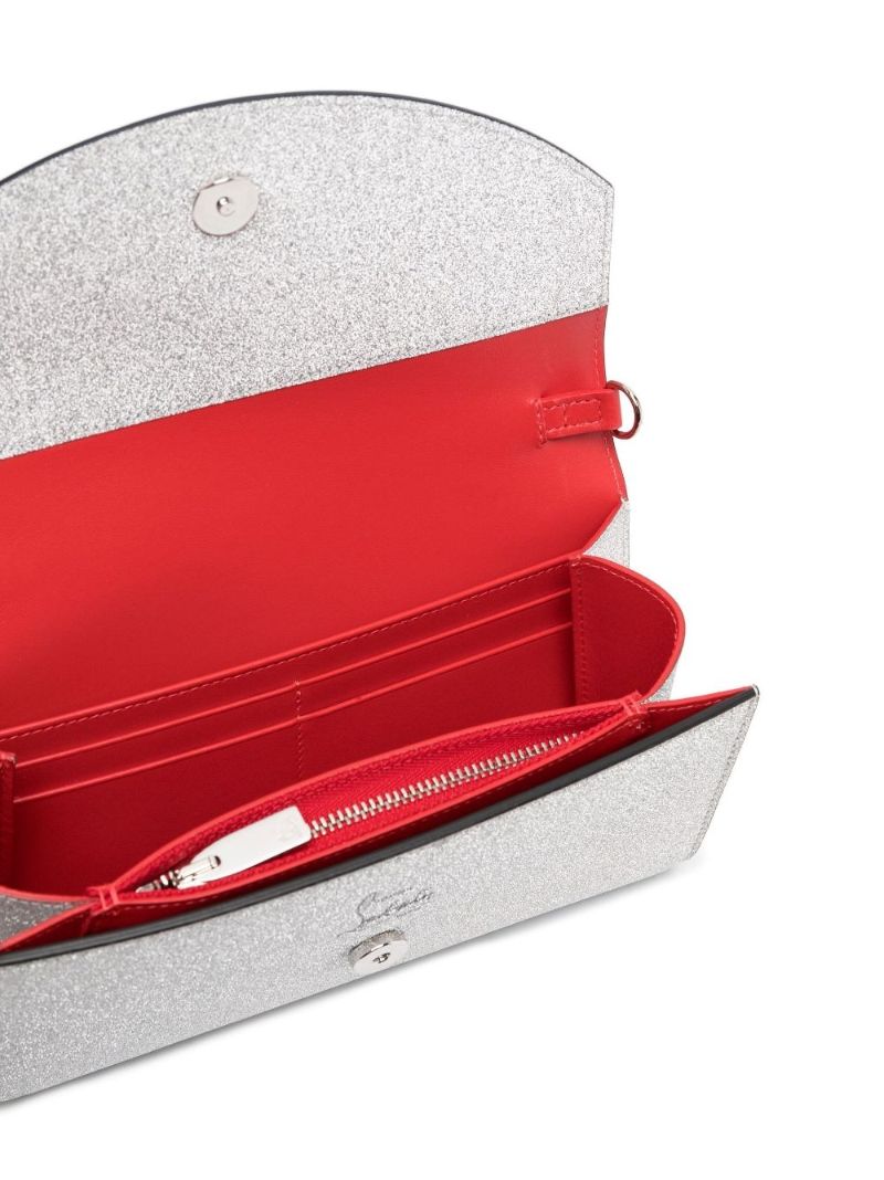 Silver Loubi54 Glitter Clutch Bag