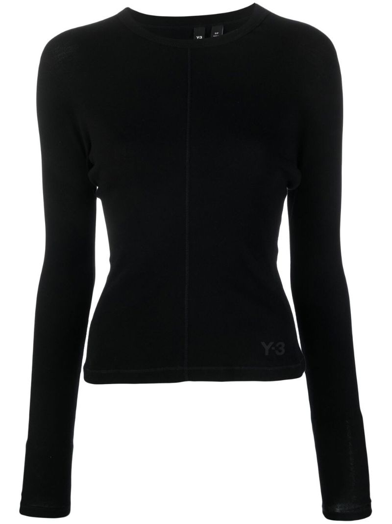 Black Logo-print Long-sleeve Top