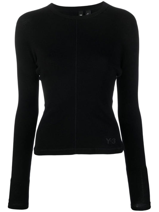 Black Logo-print Long-sleeve Top