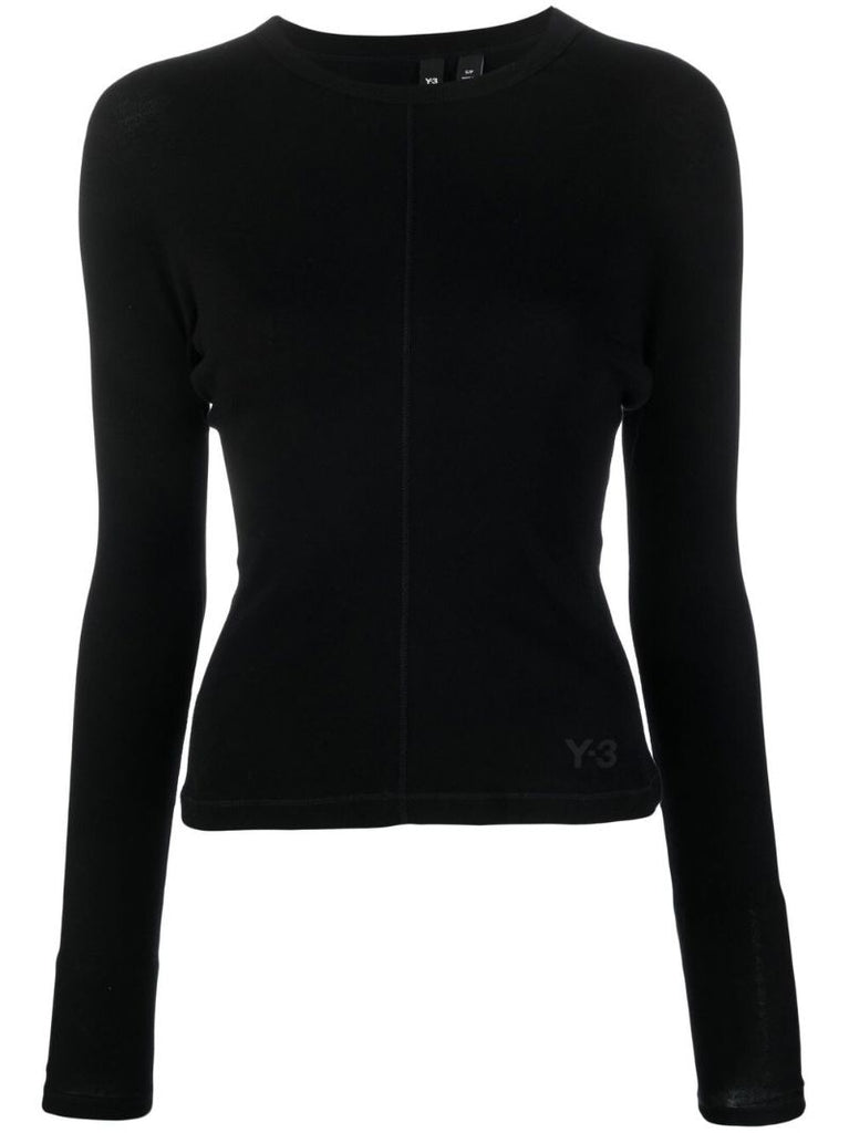 Black Logo-print Long-sleeve Top