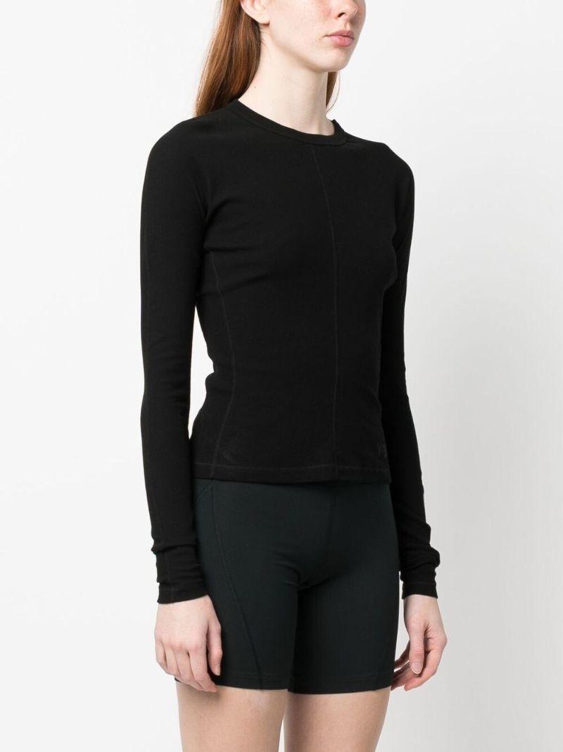 Black Logo-print Long-sleeve Top