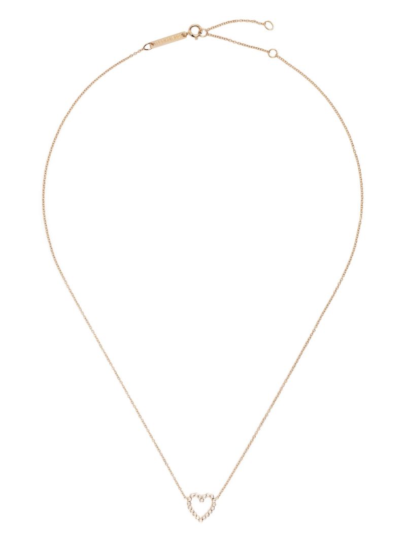 14kt Yellow Gold Small Diamond Bezel Heart Necklace