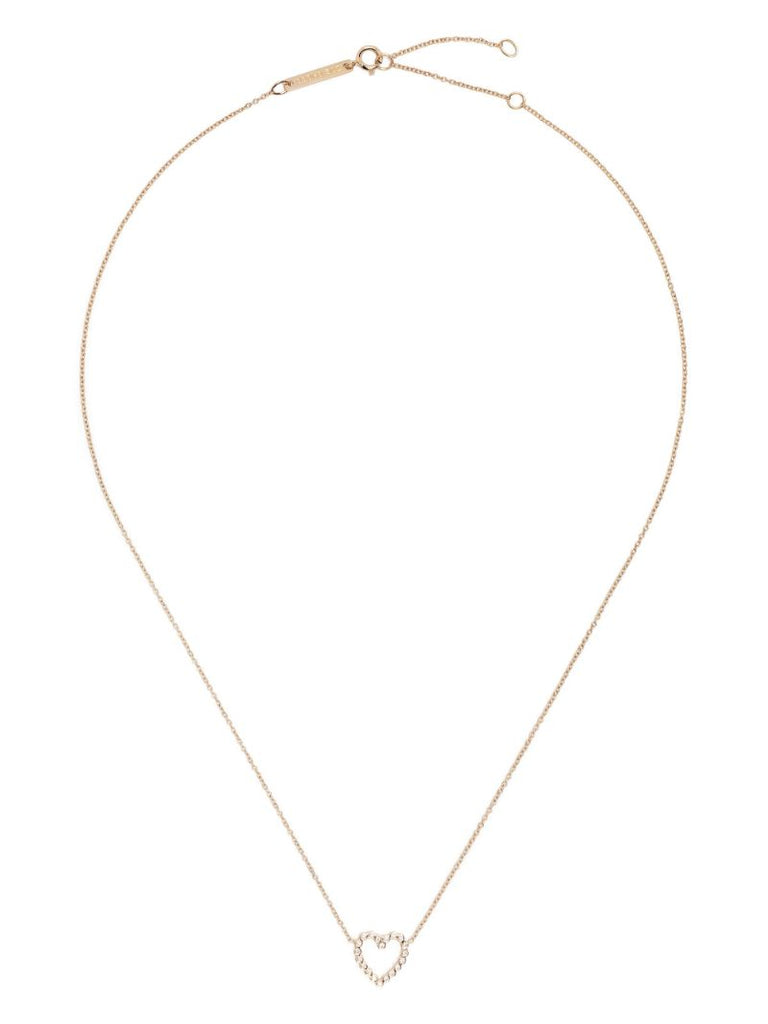 14kt Yellow Gold Small Diamond Bezel Heart Necklace