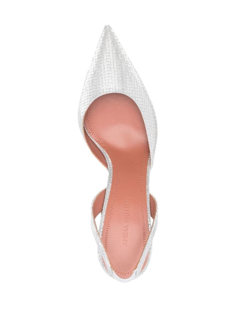Silver-tone Holli 95 Singback Leather Pumps