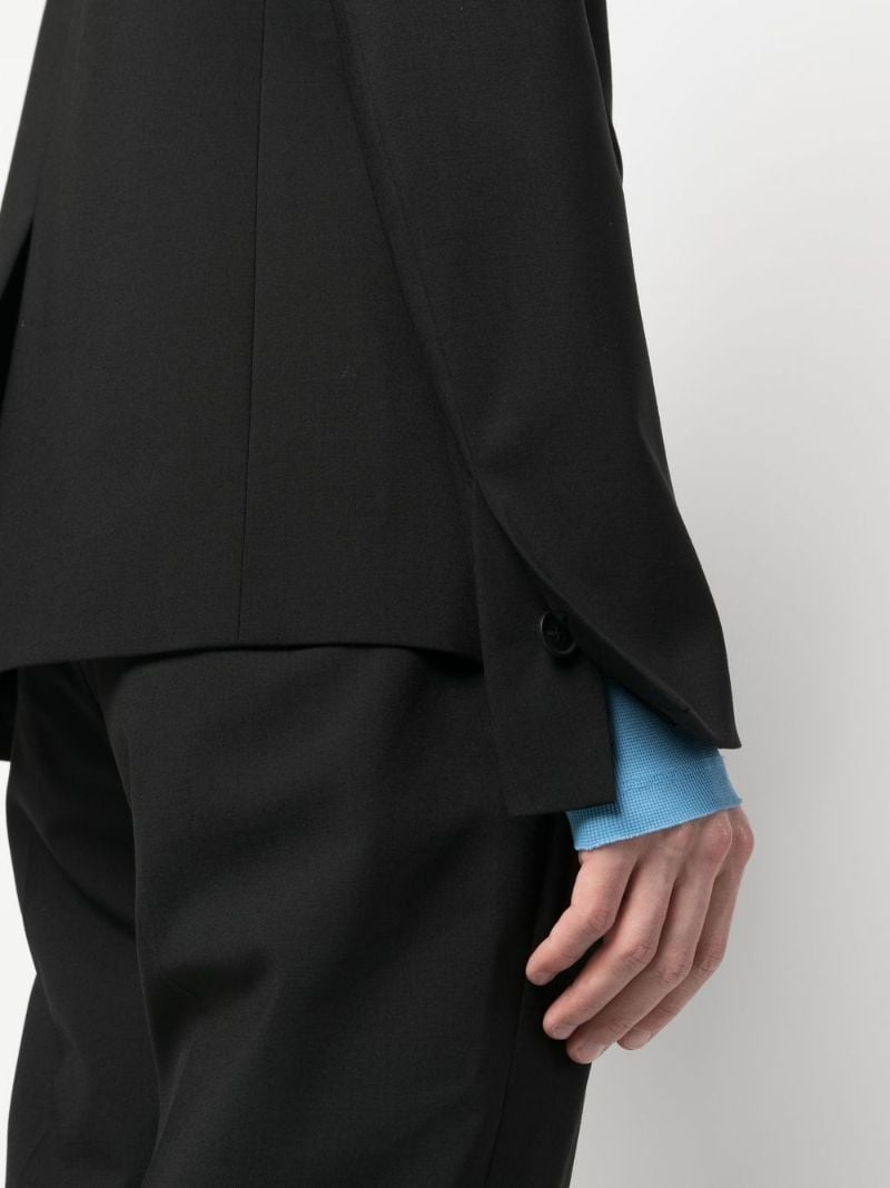 Black Single-breasted Buckled Blazer