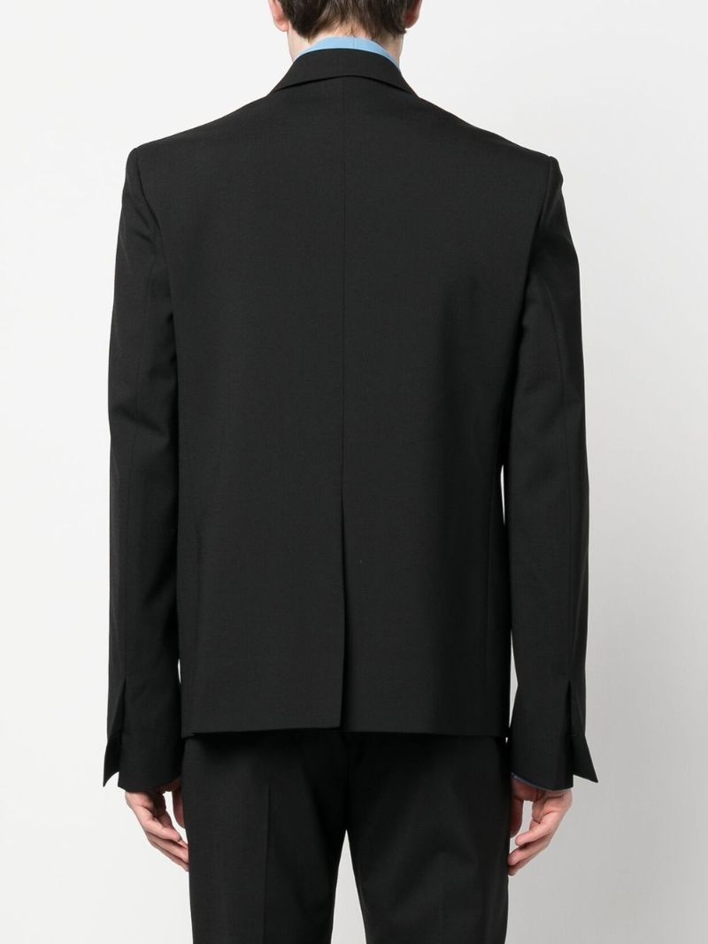 Black Single-breasted Buckled Blazer