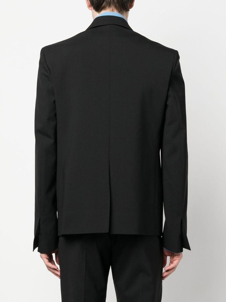 Black Single-breasted Buckled Blazer