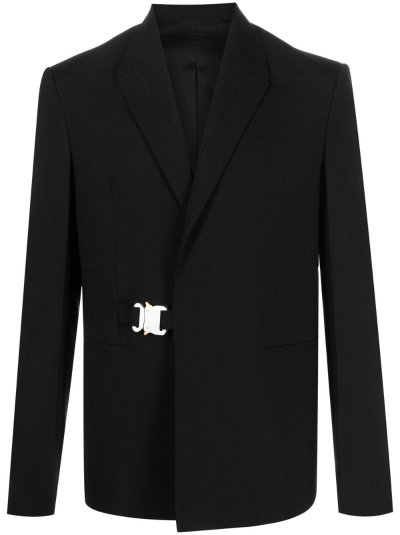 Black Single-breasted Buckled Blazer