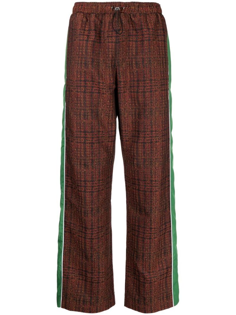 Red Blitta Check Track Pants