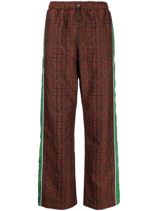 Red Blitta Check Track Pants