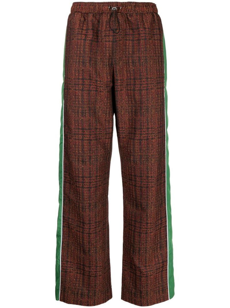 Red Blitta Check Track Pants