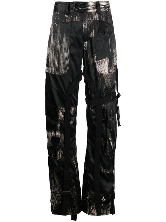 Black Cargo Straight Leg Trousers