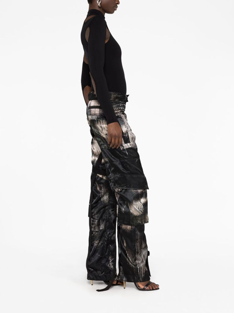 Black Cargo Straight Leg Trousers