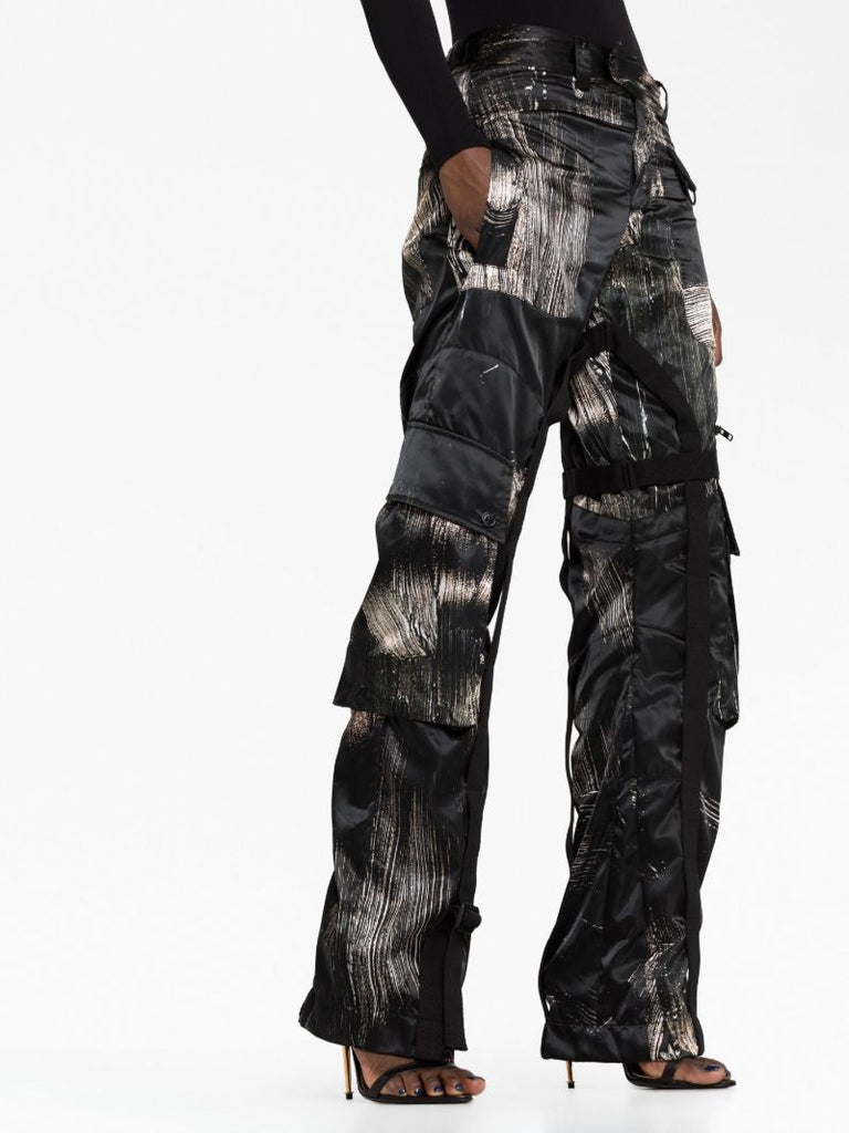 Black Cargo Straight Leg Trousers