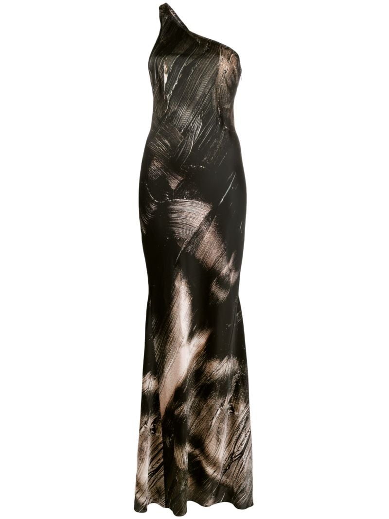 Black Painterly-print Maxi Dress